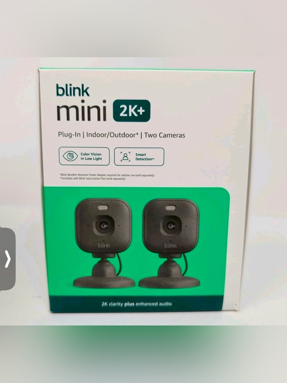 NEW 2 Pack of Blink Mini 2K+ Plug-in Indoor/Outdoor Cameras Night Vision BLACK